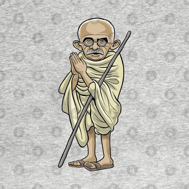 Mahatma Gandhi by Mackaycartoons